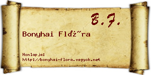Bonyhai Flóra névjegykártya